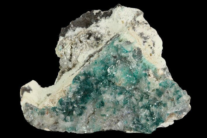 Calcite Encrusted Fibrous Aurichalcite Crystals - Mexico #127189